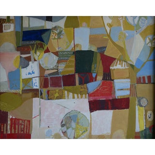 Lita, Large Abstract Composition, 1980s, Oil on Board For Sale