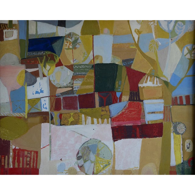Lita, Large Abstract Composition, 1980s, Oil on Board For Sale