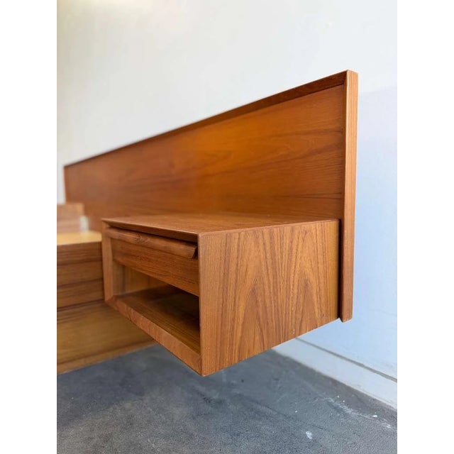 Wood Danish Modern Queen Platform Bed For Sale - Image 7 of 18