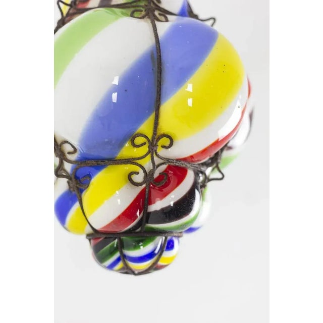 Barley Sugar Lantern in Blown Polychrome Glass, 1950s For Sale - Image 9 of 11