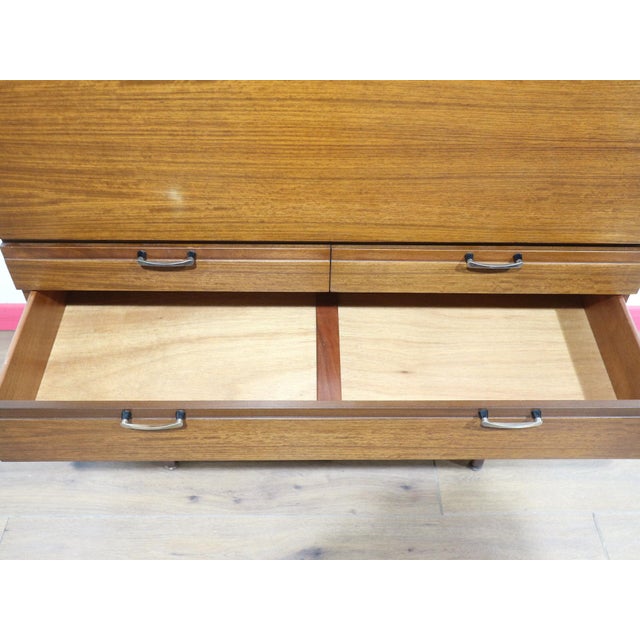 Mid Century Modern Vintage Teak Bar Cart Cocktail Cabinet Dry Bar by Meredew For Sale - Image 12 of 16