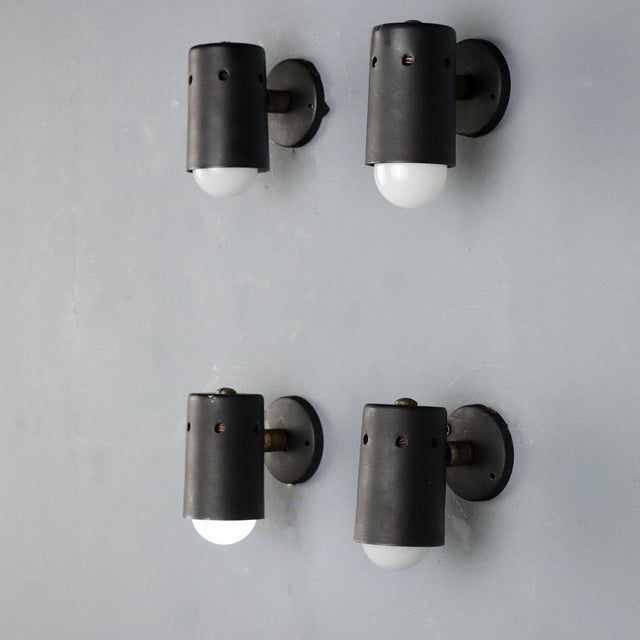 Mid 20th Century Adjustable Black Metal Lamps, 1960s, Set of 4 For Sale - Image 5 of 6