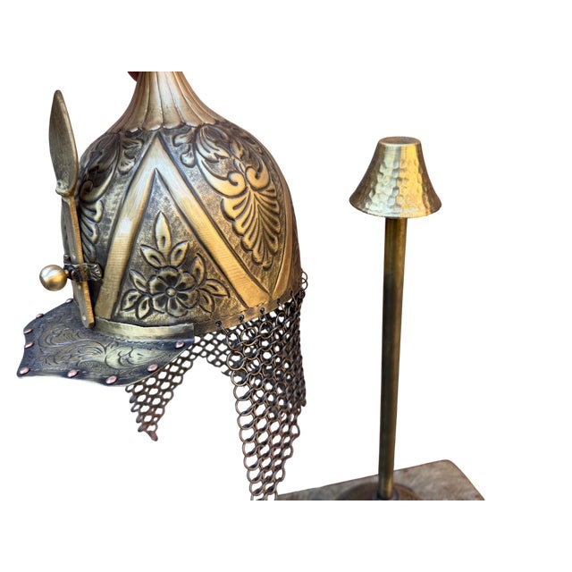 Handcrafted Brass Chainmail Helmet For Sale - Image 13 of 13