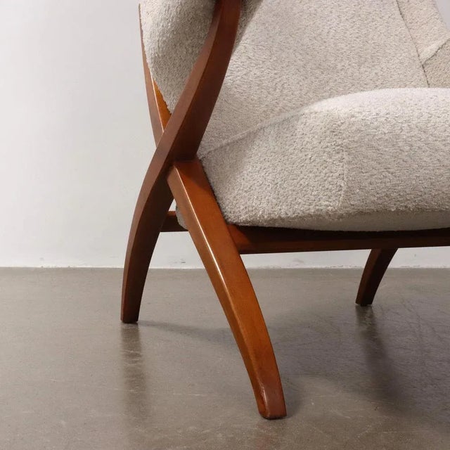 Wood Set of Lounge Chairs in Beech and Fabric by Franco Albini For Sale - Image 7 of 11