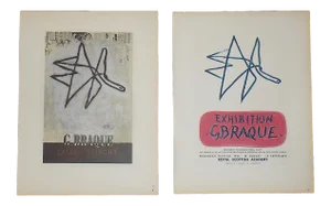 Vintage Mid Century Color Lithographs-Georges Braque-Printed by Mourlot-A Pair