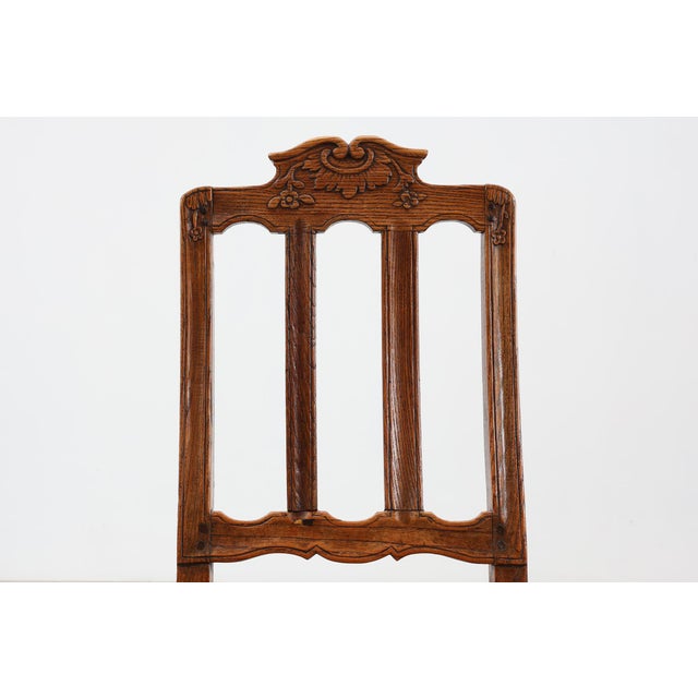 Hollywood Regency Antique French Carved Oak Side Chair, 1700s For Sale - Image 3 of 16