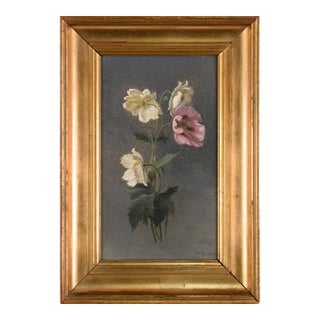 Poppy and Anemone Still Life Floral Study in Oil on Linen by Karl Harald Alfred Broge For Sale