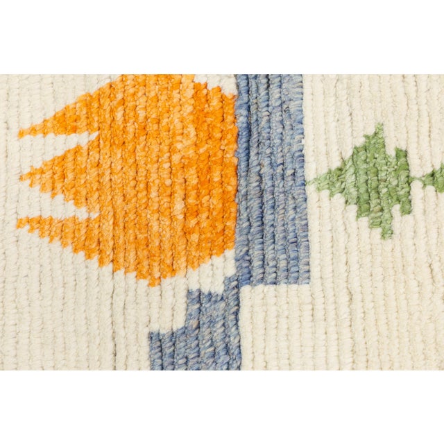 Abstract Geometric Hand-Knotted Modern Moroccan Style Wool Rug 10x15 For Sale - Image 10 of 12