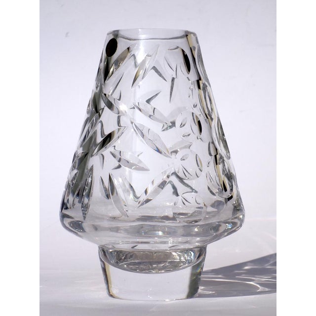 Modern Space Age Design Cut Crystal Vase, 1960s For Sale - Image 5 of 5