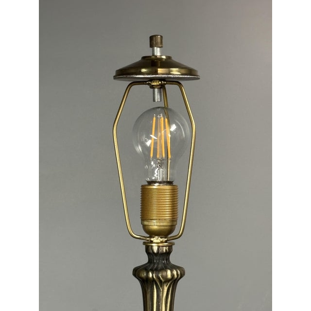 Mid-Century Modern Pencil Reed, Rattan, Bamboo and Brass Mushroom Table Lamp, 1970s For Sale - Image 10 of 17