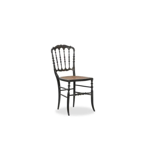 Napoléon III Caned Chair in Turned and Blackened Wood For Sale - Image 11 of 11