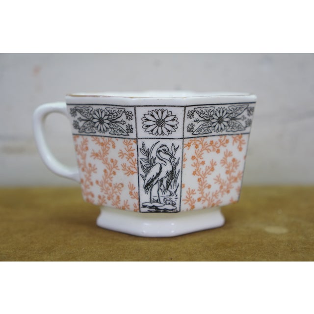 Antique Aesthetic Powell Bishop & Stonier Crane Chintz Tea Coffee Demitasse Set - Set of 16 For Sale - Image 14 of 18