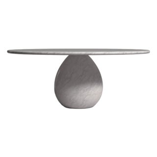 Pearl Italian Carrara Marble Round Coffee Table 40" For Sale