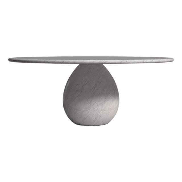 Pearl Italian Carrara Marble Round Coffee Table 40" For Sale