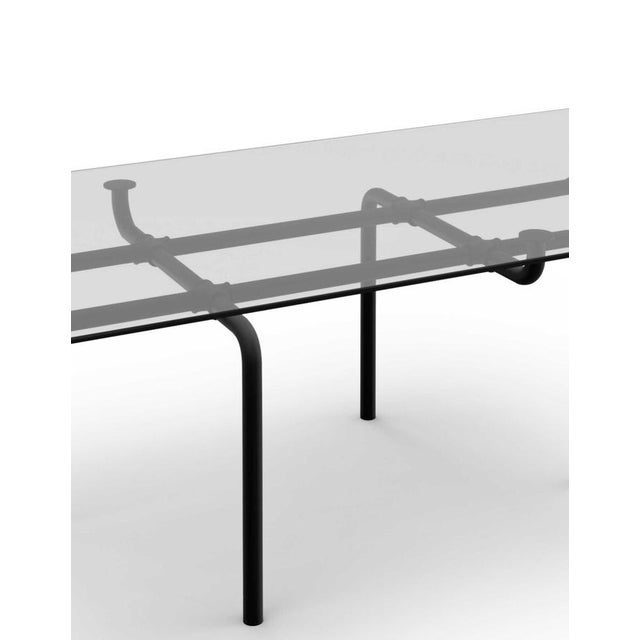 Black Edison Dining Table by Vico Magistretti for Cassina in Glass & Steel For Sale - Image 8 of 14