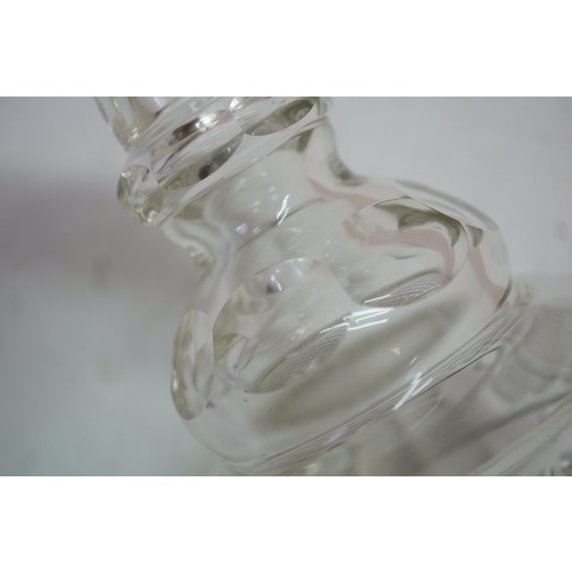 Vintage American Faceted Cut Crystal Liquor Wine Bar Bottle Decanter For Sale - Image 17 of 17