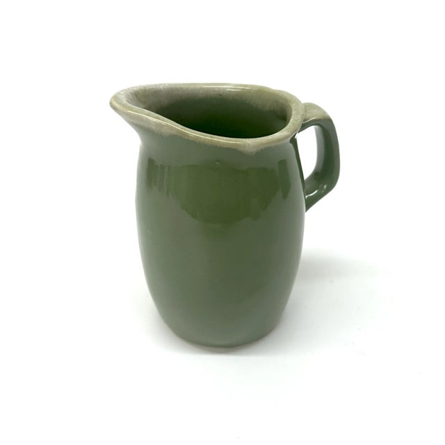 Mid 20th Century Mid 20th Century Eclectic Mixed Greens Ceramic Pitcher Curation - Group of 3 For Sale - Image 5 of 10