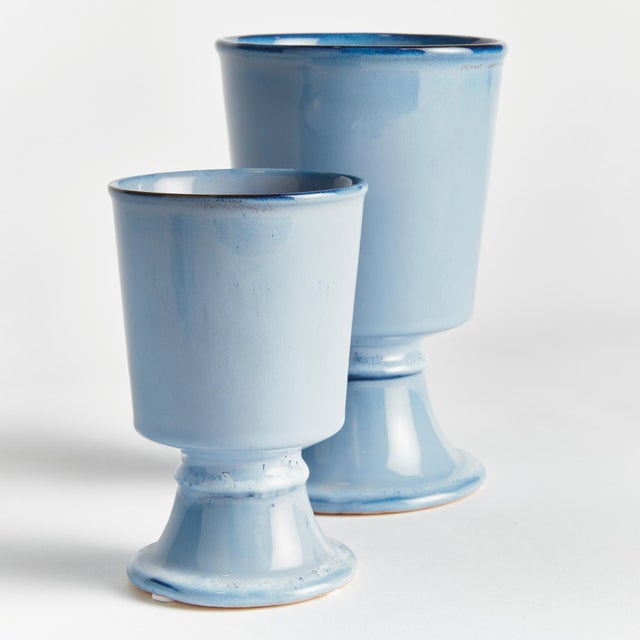 With traditional forms and footed base, these cachepots are classic silhouettes. What makes these pots unique is the deep,...