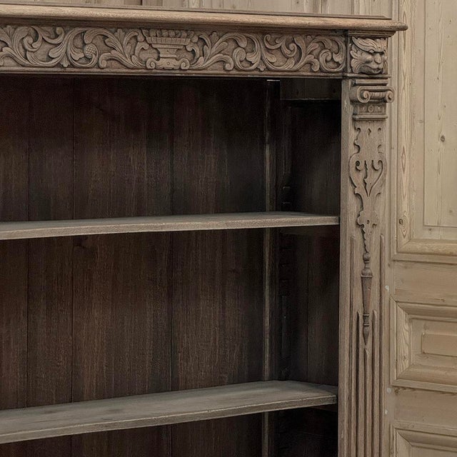 19th Century Renaissance Revival Stripped Oak Open Bookcase For Sale In Dallas - Image 6 of 18