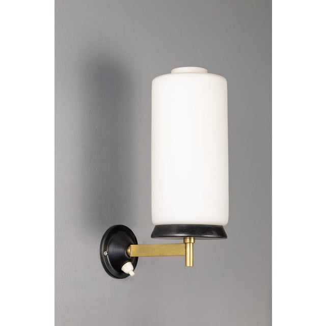 Mid-Century Wall Lights in Brass and Glass, Set of 2 For Sale - Image 6 of 6