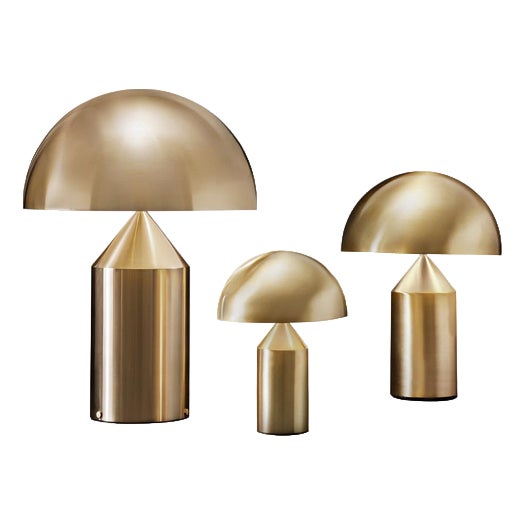 Large Small Atollo Gold Table Lamps by Magistretti for Oluce, Set of 3 For Sale