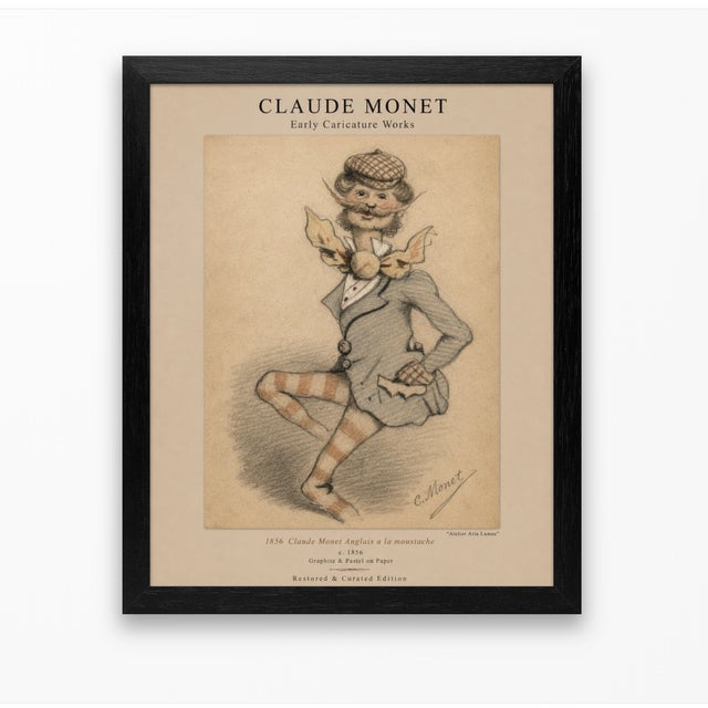 Claude Monet 1850s Caricature Portraits Fine Art Mounted Board Prints - Set of 6 For Sale - Image 10 of 18