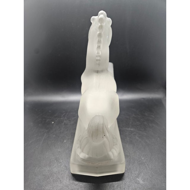 Vintage Horse Satin Glass Sculpture Art Deco For Sale - Image 4 of 5