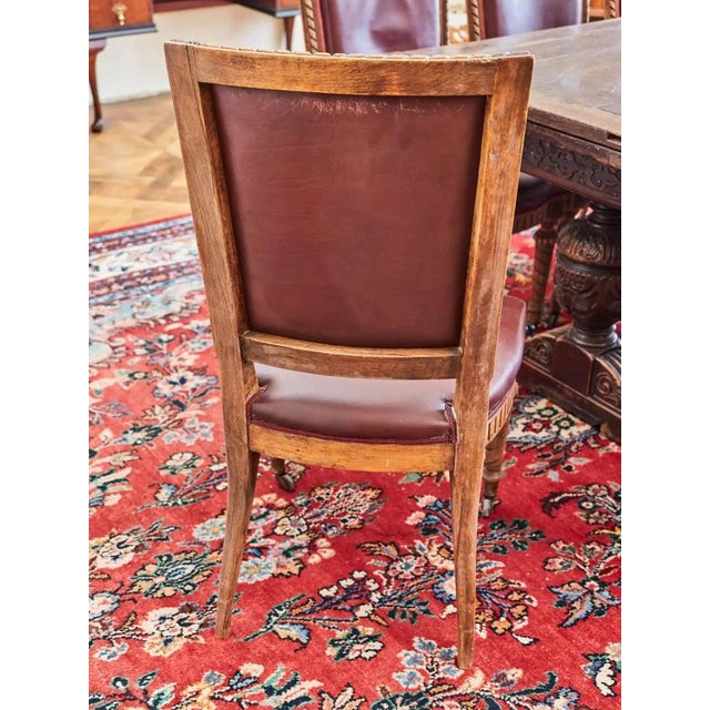 Antique Louis XVI Chairs in Carved Leather, Set of 10 For Sale - Image 16 of 16