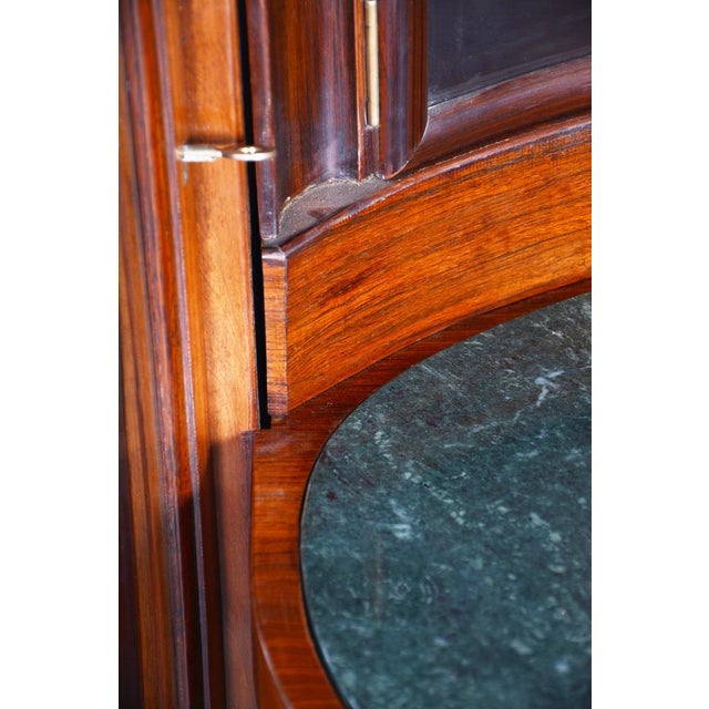 Art Deco Oval-Shaped Sideboard in Rosewood & Original Glass and Mirror, Czech, 1920s For Sale - Image 14 of 18