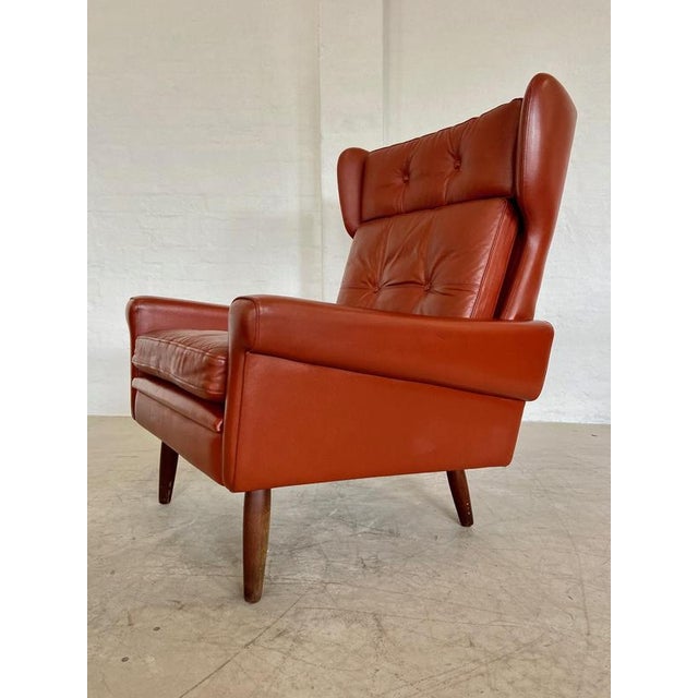Set of Vintage Danish Lounge Chair and Ottoman in Cognac Leather by Svend Skipper For Sale - Image 14 of 18