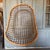 Brown Mid-Century Modern Hanging Bamboo and Rattan Egg Chair For Sale - Image 8 of 11