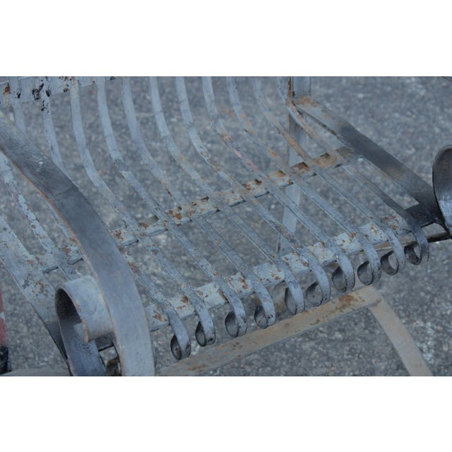 Black Antique Wrought Iron Scroll Garden Armchair For Sale - Image 8 of 13