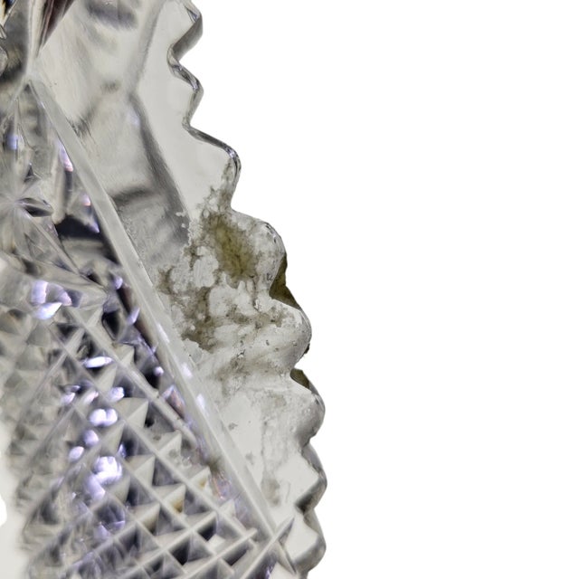 American Brilliant Period Small Hobstar Cut Glass Dish For Sale - Image 4 of 12