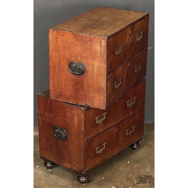 British Military Officer's Campaign Chest or Dresser of Brass-Bound Mahogany For Sale In Austin - Image 6 of 13