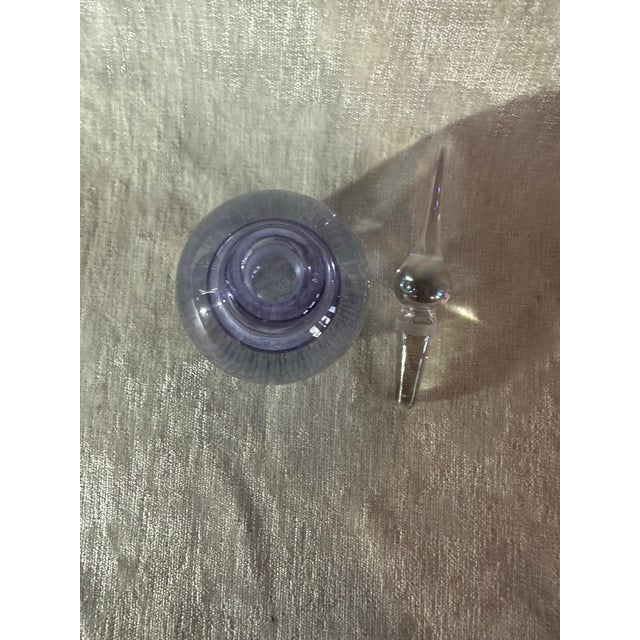 Glass 1980s Vandermark P14n Purple Iridescent Perfume Bottle For Sale - Image 7 of 8
