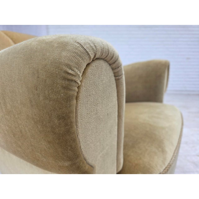 Danish Oak Relax Armchair with Velour Upholstery, 1960s For Sale - Image 16 of 18