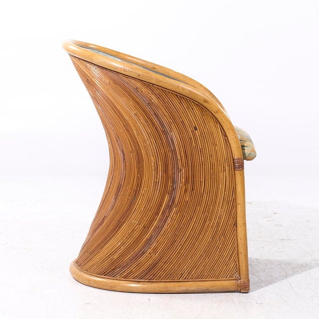 Gabriella Crespi Style Pencil Reed Mid Century Rattan Dining Chairs - Set of 4 For Sale - Image 11 of 12