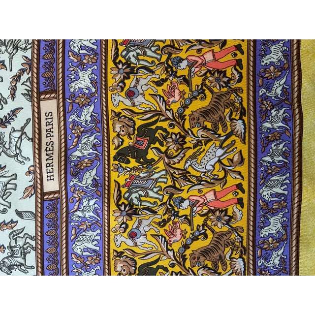 HERMES CHASSE en INDE Silk scarf Duchene Michel 2008 For Sale - Image 13 of 13