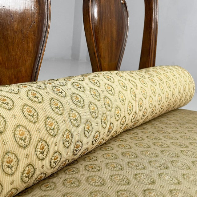 Late 19th-Century Style Italian Armchairs in Wood and Beige Fabric, 1930s, Set of 2 For Sale - Image 10 of 18