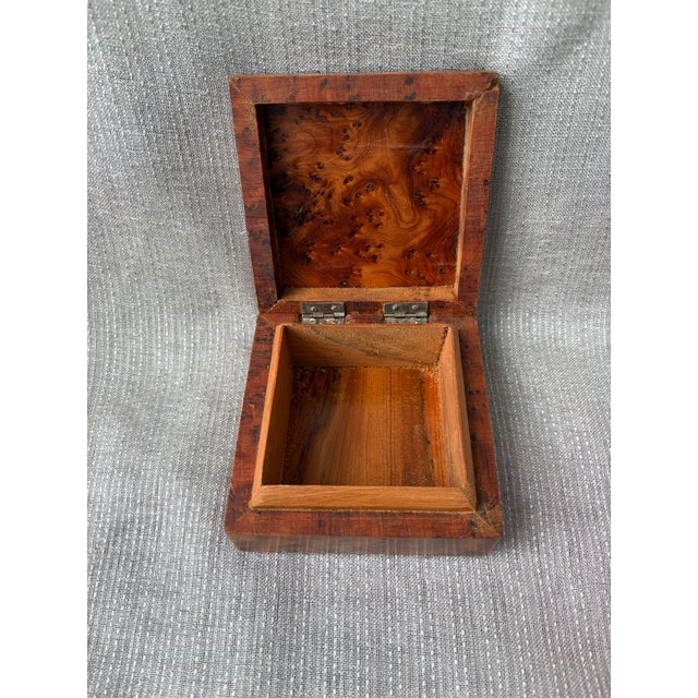 Small Antique Burl Hinged Box For Sale - Image 11 of 16