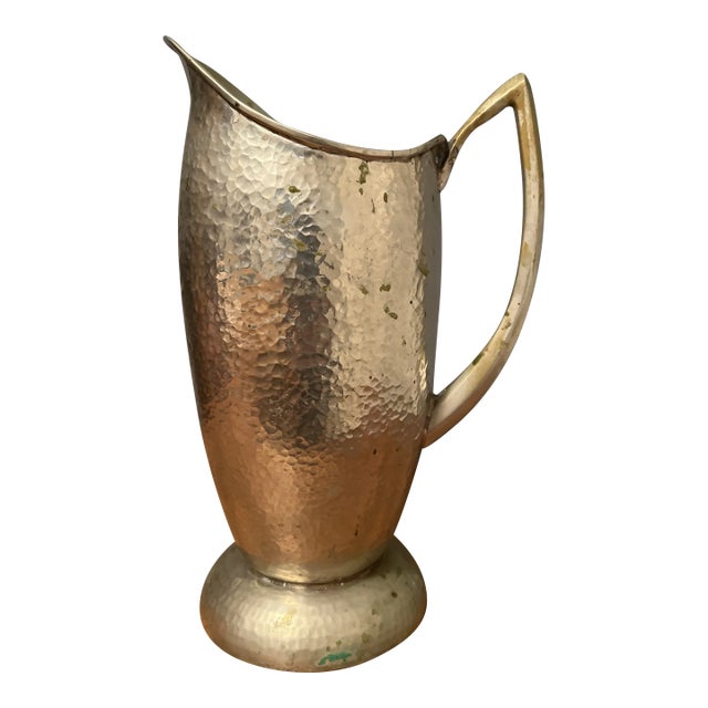 1950s Perego Filippo Saluzzo Italian Hammered Pitcher For Sale
