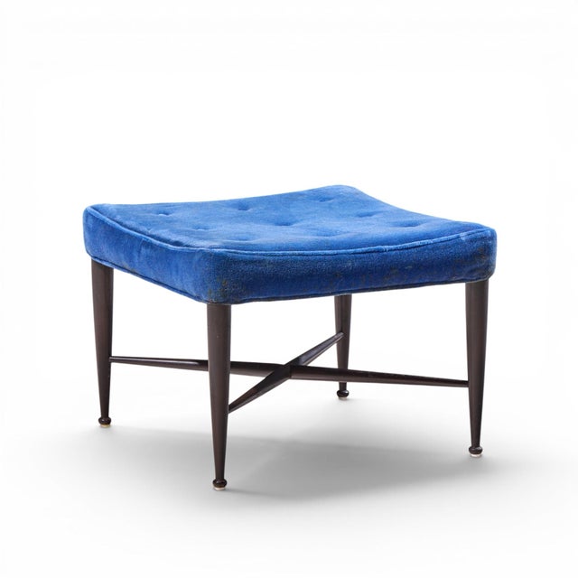 Dunbar Furniture Edward Wormley for Dunbar Model 5002 Mid Century Thebes Mahogany Stools - Pair For Sale - Image 4 of 10