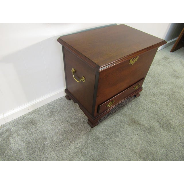 Item 87907: Kittinger solid mahogany small size blanket chest. Age: 1980's. Details: Dovetailed drawer. Condition: Very...