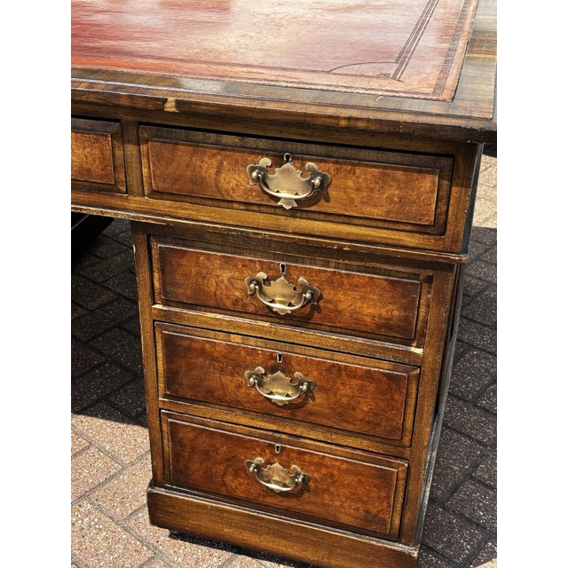 Partners Pedestal Desk in Walnut For Sale - Image 13 of 18
