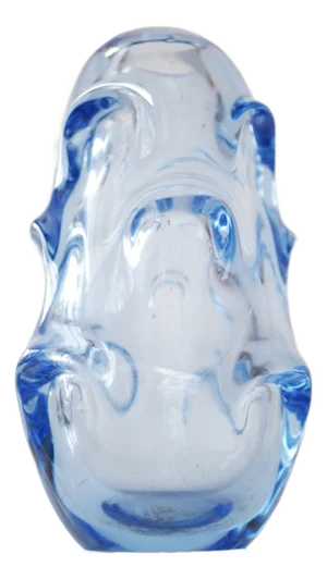 Mid-Century Modern Crystal Vase in Pale Blue by Börne Augustsson for Åseda
