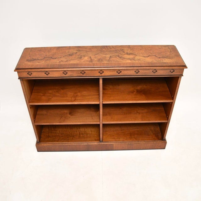 Burr Walnut Open Bookcase, 1950 For Sale - Image 3 of 11