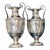 Pair of Neoclassical Style Italian Sterling Silver Amphora Vases, 1910 Italy For Sale