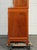 Large Vintage Oriental Chinese Carved Hardwood Bookcase Display Cabinet For Sale - Image 3 of 12