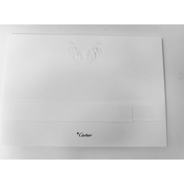 Late 20th Century Cartier Red Chinese Dragons Card and Envelope Set in Luxury Box Desk Stationery For Sale - Image 5 of 9