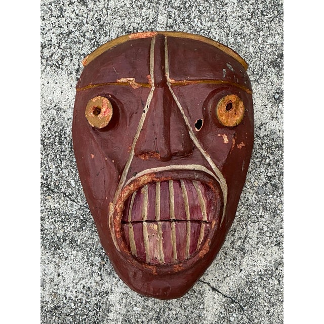 Vintage False Face Society Iroquois Mask For Sale - Image 11 of 12